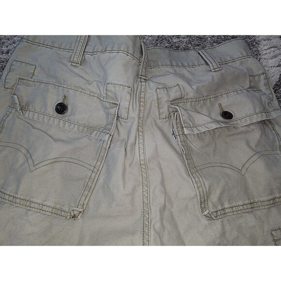 Levis Mens Cargo Shorts 34 Casual Utility White Tag Flat Front Khaki Y2K Chino - Picture 4 of 10